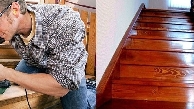 Чем покрасить деревянную лестницу в доме?