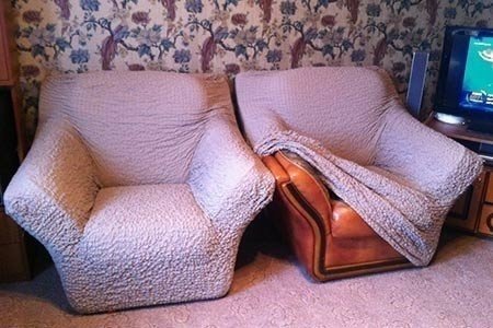 Чехлы на диван и два кресла без оборки