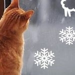 Фигурки зверей, животных и птиц на окно из бумаги для украшения окон к Новому году