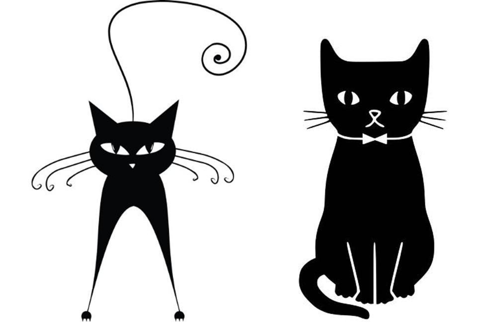 Силуэт черной кошки
