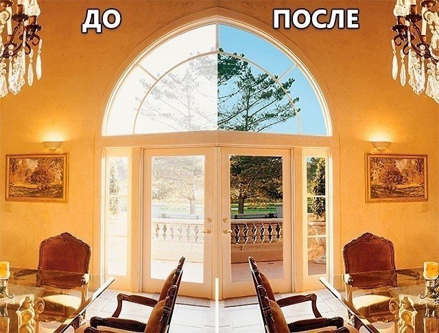 Зеркальные окна в доме