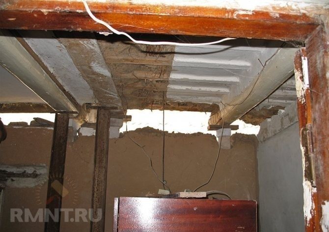 Потолок в сталинке с деревянными перекрытиями