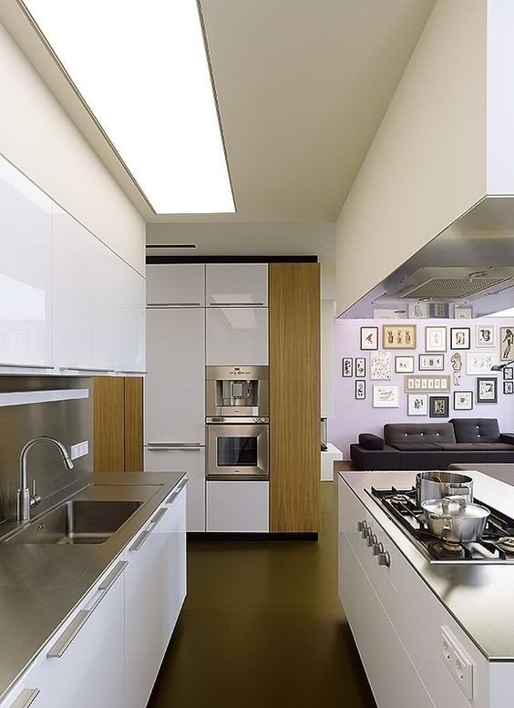 Кухня узкая в стиле минимализм