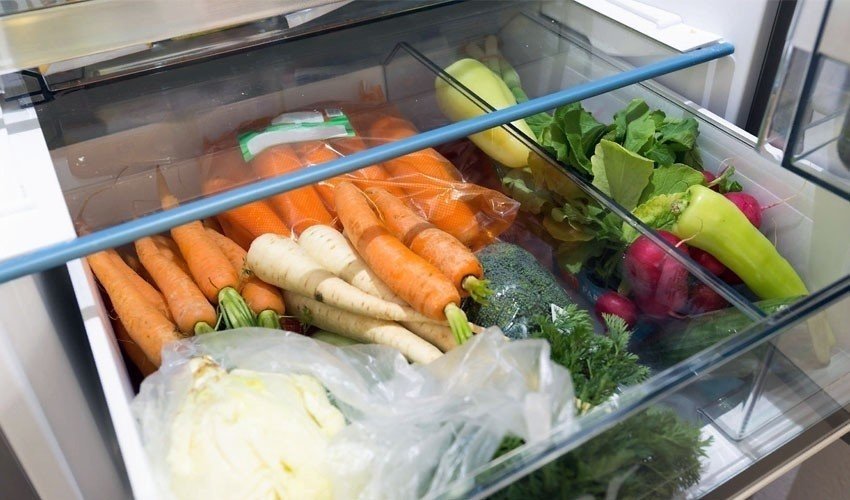 Место в холодильнике для овощей