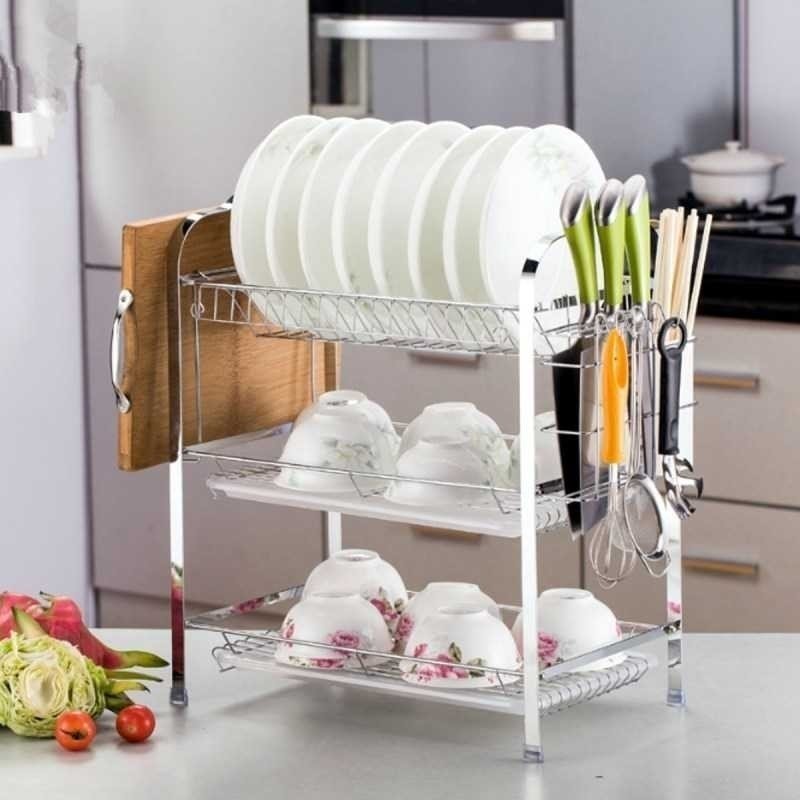Dish drying rack over sink stainless steel drainer shelf