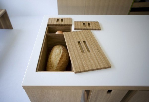 Кухонная столешница со встроенными ящиками