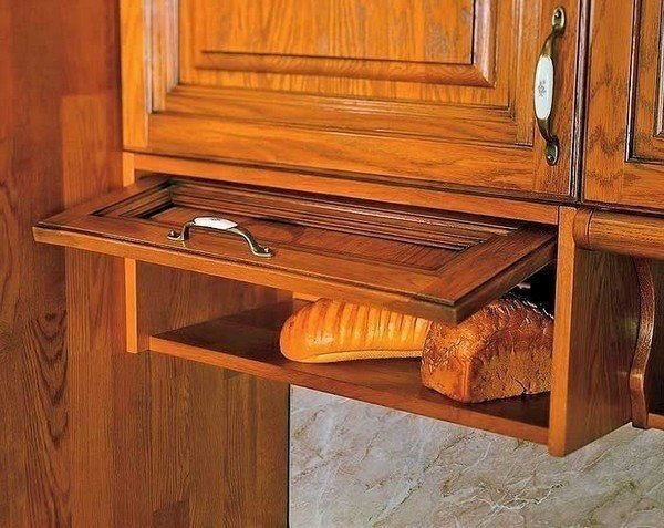 Встроенная хлебница в кухню