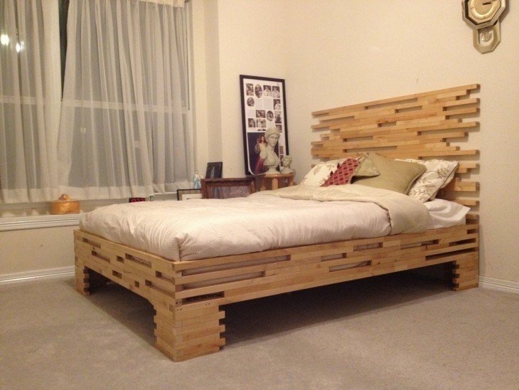 Кровать дерево в стиле лофт из паллетов