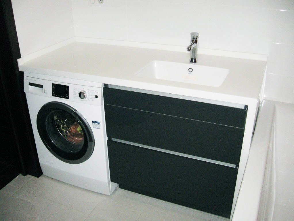 Мраморная столешница для ванной под раковину и стиральную машину