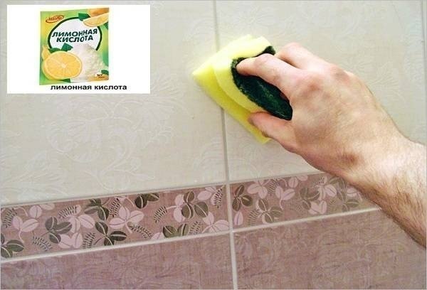 Отмыть затирку с плитки лимонной кислотой