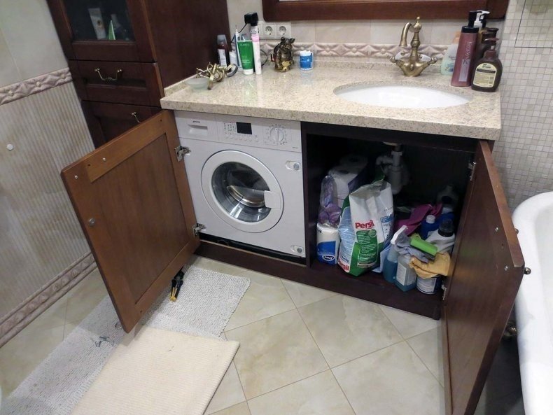 Ниша под стиральную машину на кухне