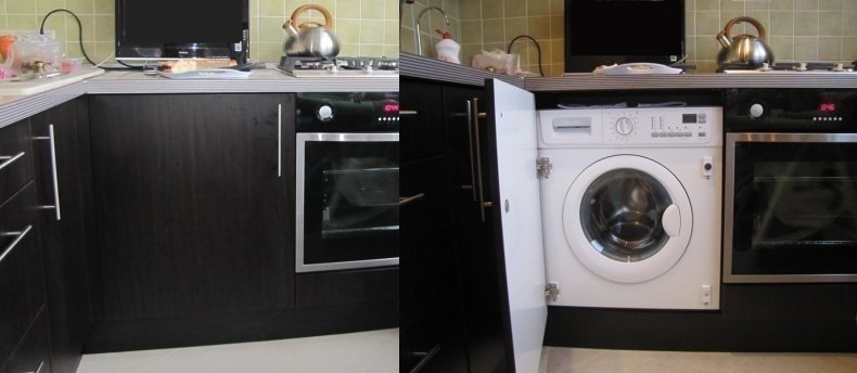 Встроенная стиральная машинка для кухни